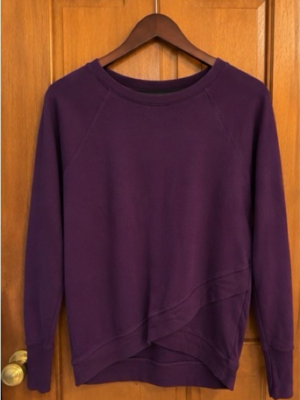 Athleta Purple Asymmetrical Crossover Sweatshirt Size Small